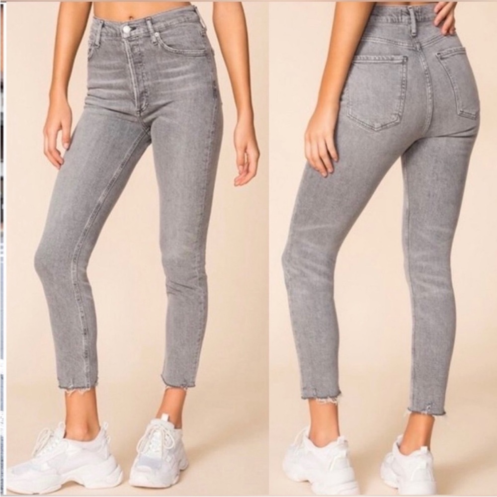 Agolde Gray Nico Cropped High Rise Jeans 29